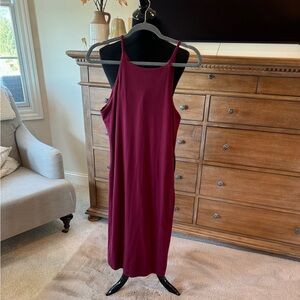 Burgundy midi, body con dress